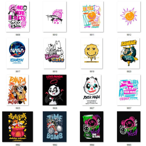 Gói 100 mẫu in streetwear file AI,PNG chất lượng cao 002