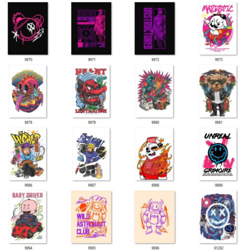 Gói 100 mẫu in streetwear file AI,PNG chất lượng cao 002