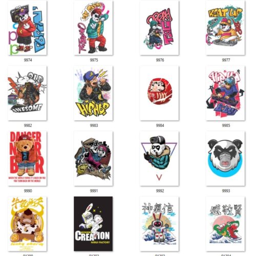 Gói 100 mẫu in streetwear file AI,PNG chất lượng cao 002