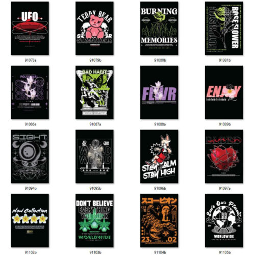 Gói 100 mẫu in streetwear file EPS chất lượng cao 003