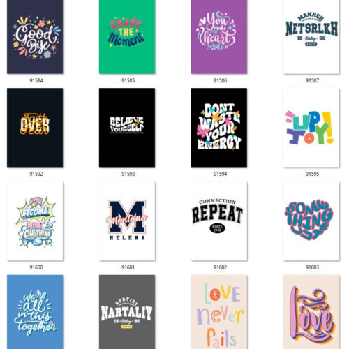 Gói 100 mẫu in typography file AI chất lượng cao 008