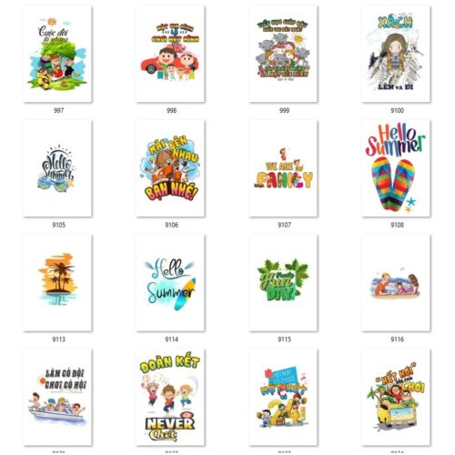 Gói 200 mẫu in áo đi biển file PNG chất lượng cao 011
