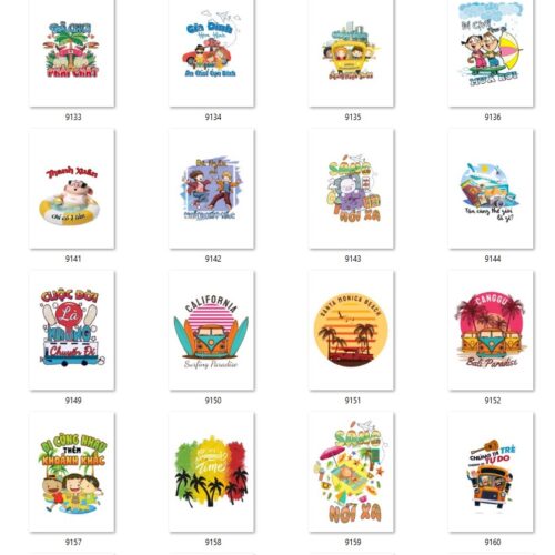 Gói 200 mẫu in áo đi biển file PNG chất lượng cao 011