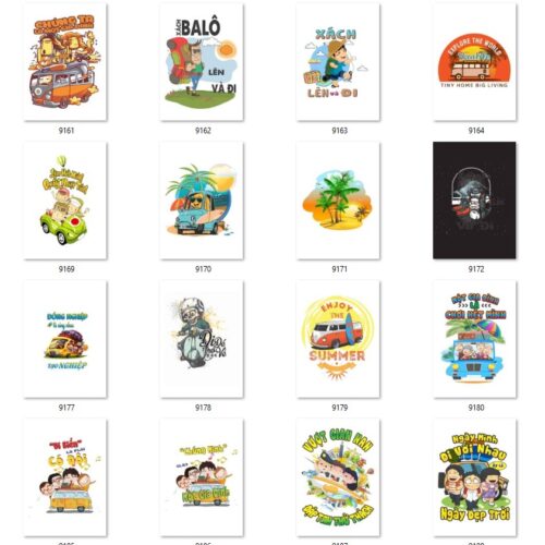 Gói 200 mẫu in áo đi biển file PNG chất lượng cao 011