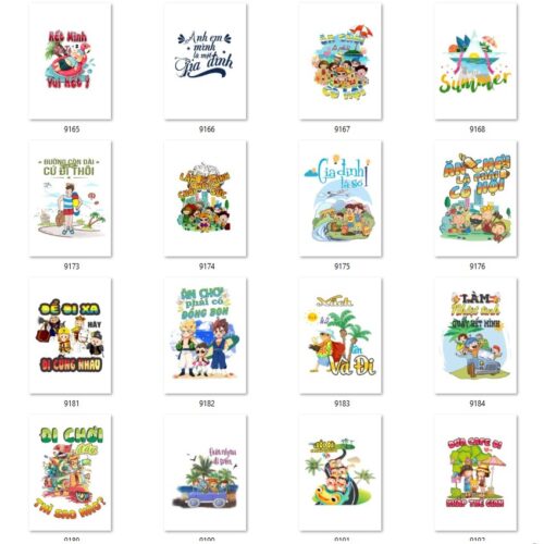 Gói 200 mẫu in áo đi biển file PNG chất lượng cao 011