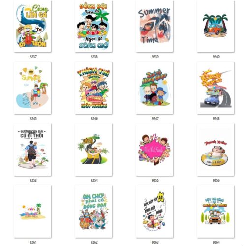 Gói 200 mẫu in áo đi biển file PNG chất lượng cao 012