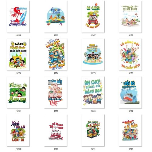 Gói 200 mẫu in áo đi biển file PNG chất lượng cao 012