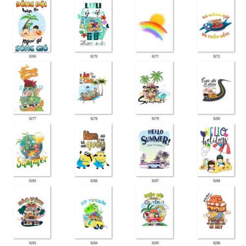 Gói 200 mẫu in áo đi biển file PNG chất lượng cao 012