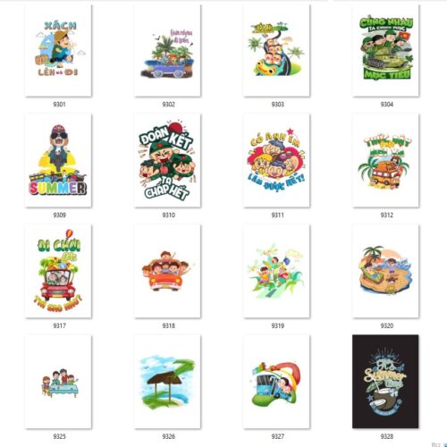 Gói 200 mẫu in áo đi biển file PNG chất lượng cao 012