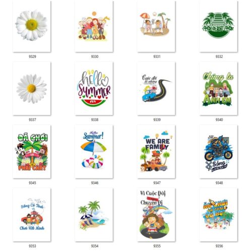 Gói 200 mẫu in áo đi biển file PNG chất lượng cao 012