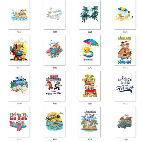 Gói 200 mẫu in áo đi biển file PNG chất lượng cao 012