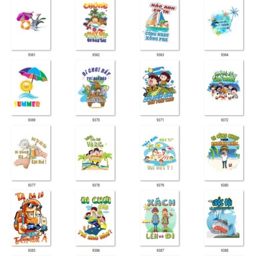 Gói 200 mẫu in áo đi biển file PNG chất lượng cao 012