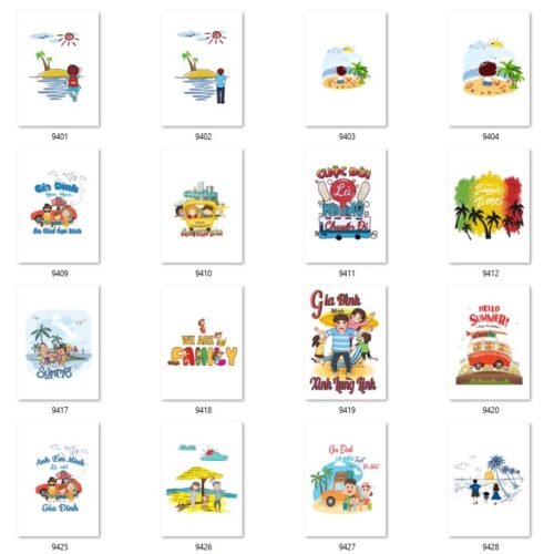 Gói 150 mẫu in áo gia đình file PNG,AI chất lượng cao 013