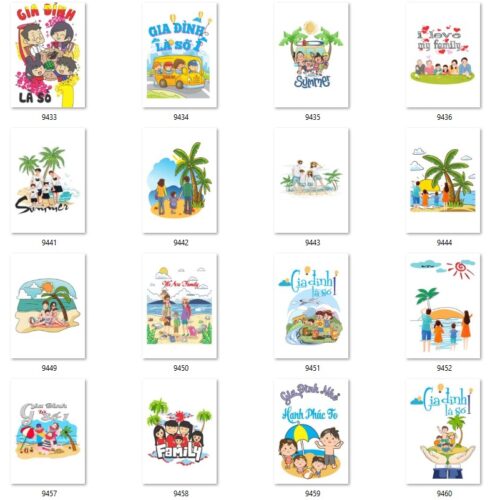 Gói 150 mẫu in áo gia đình file PNG,AI chất lượng cao 013