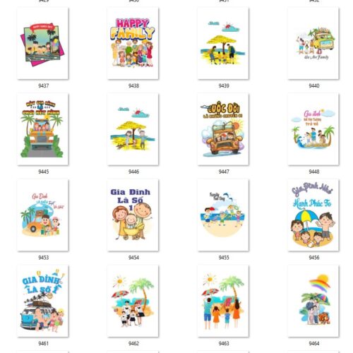 Gói 150 mẫu in áo gia đình file PNG,AI chất lượng cao 013