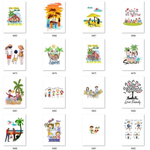 Gói 150 mẫu in áo gia đình file PNG,AI chất lượng cao 013