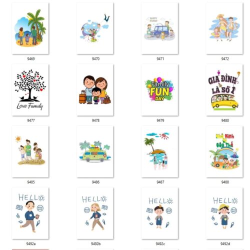 Gói 150 mẫu in áo gia đình file PNG,AI chất lượng cao 013