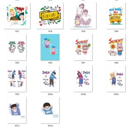 Gói 150 mẫu in áo gia đình file PNG,AI chất lượng cao 013