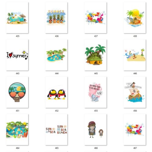 Gói 150 mẫu in áo đi biển file PNG chất lượng cao 016