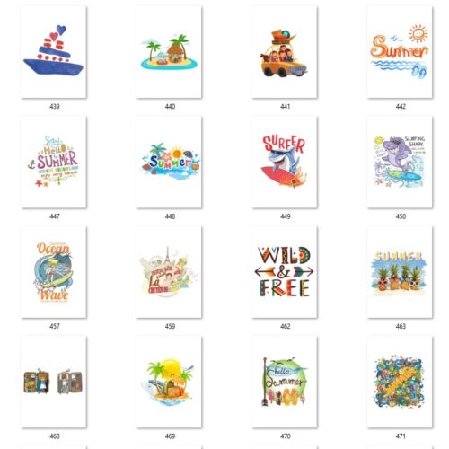 Gói 150 mẫu in áo đi biển file PNG chất lượng cao 016