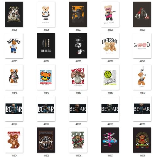Gói 300 mẫu in streetwear & bear art file PNG chất lượng cao 025