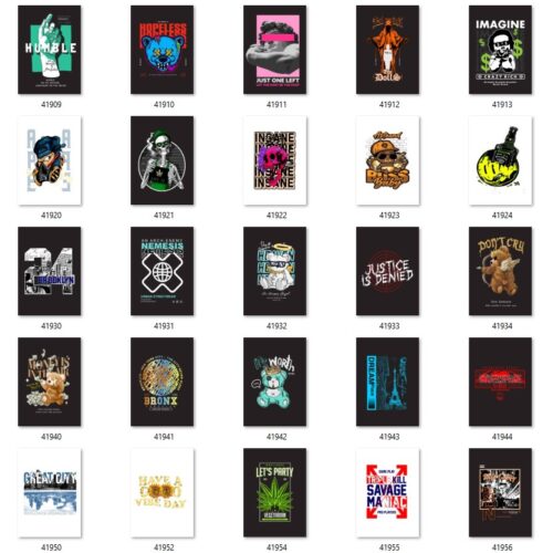Gói 300 mẫu in streetwear & bear art file PNG chất lượng cao 025