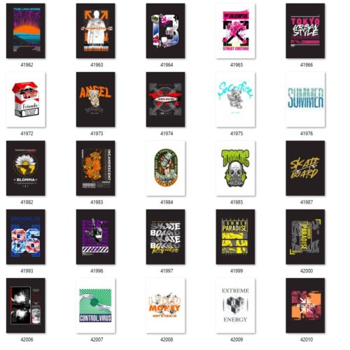 Gói 300 mẫu in streetwear & bear art file PNG chất lượng cao 025