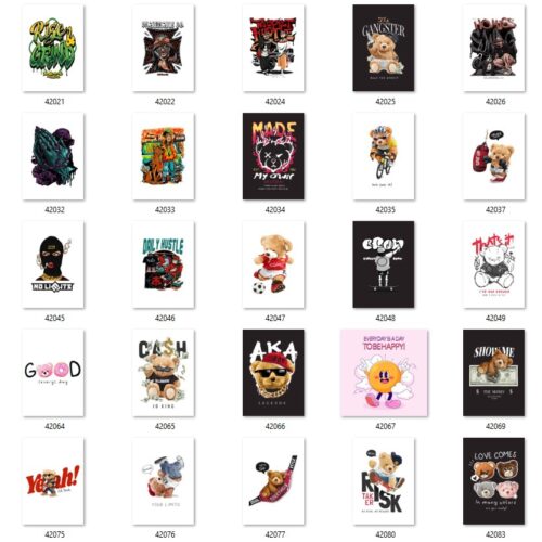 Gói 300 mẫu in streetwear & bear art file PNG chất lượng cao 025