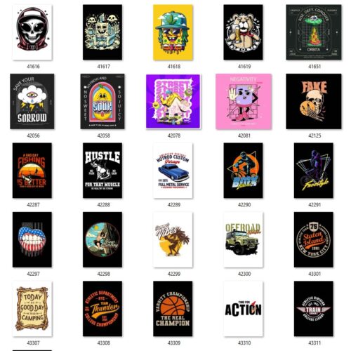 Gói 100 mẫu in streetwear file AI chất lượng cao 026