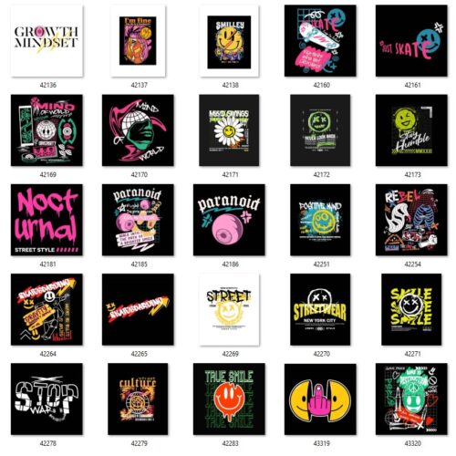 Gói 100 mẫu in streetwear file EPS chất lượng cao 027
