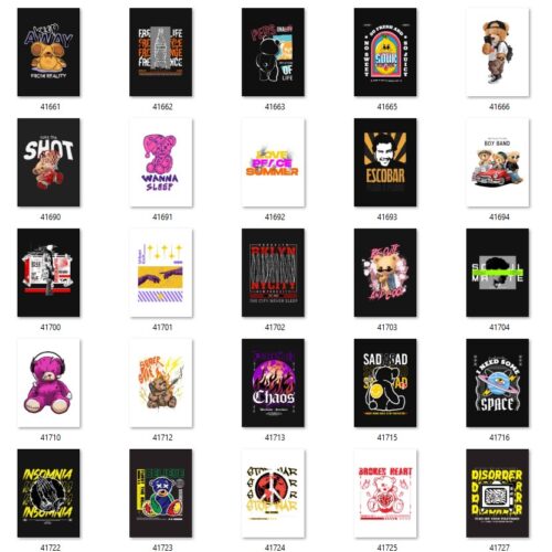 Gói 200 mẫu in streetwear file PNG chất lượng cao 028