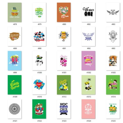 Gói 200 mẫu in áo lớp file AI,PNG chất lượng cao 029