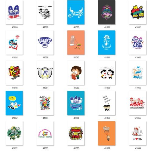 Gói 200 mẫu in áo lớp file AI,PNG chất lượng cao 029