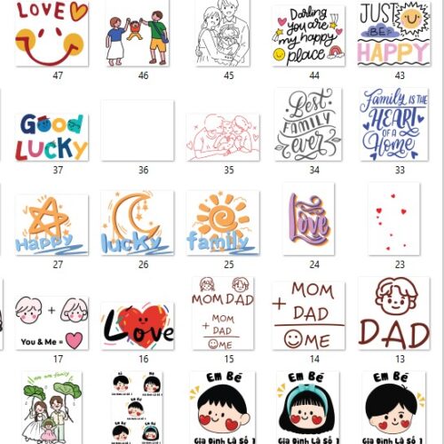 Gói mẫu in áo gia đình file AI chất lượng cao 032