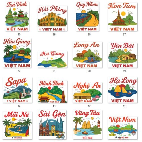 Gói mẫu in tỉnh thành Việt Nam file AI chất lượng cao 036