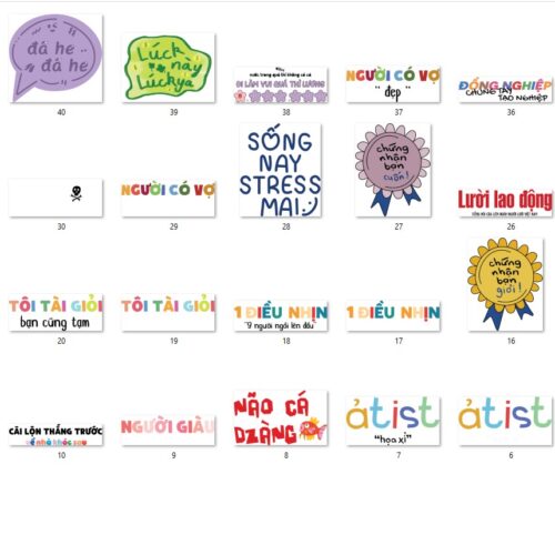 Gói mẫu in typography funny 2 file AI chất lượng cao 038