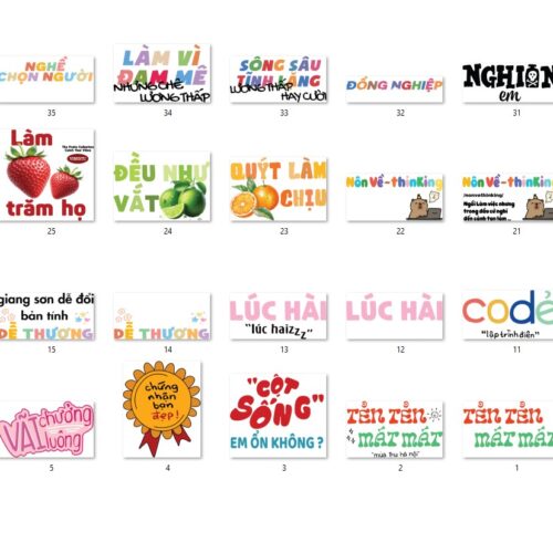 Gói mẫu in typography funny 2 file AI chất lượng cao 038