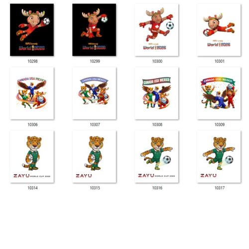 Gói 24 mẫu in World Cup 2026 – Linh vật Zayu file PNG chất lượng cao 042