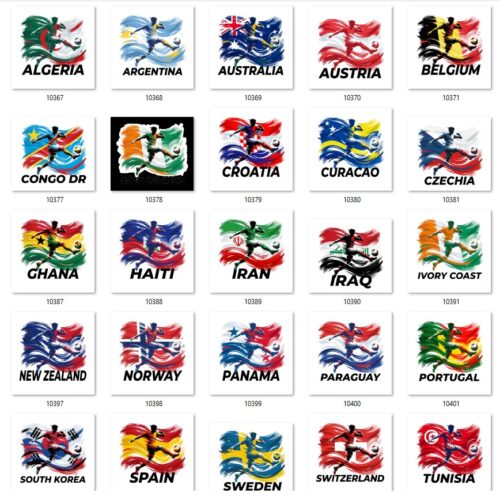Gói 49 mẫu in cờ đội tuyển World Cup 2026 file PNG chất lượng cao 044